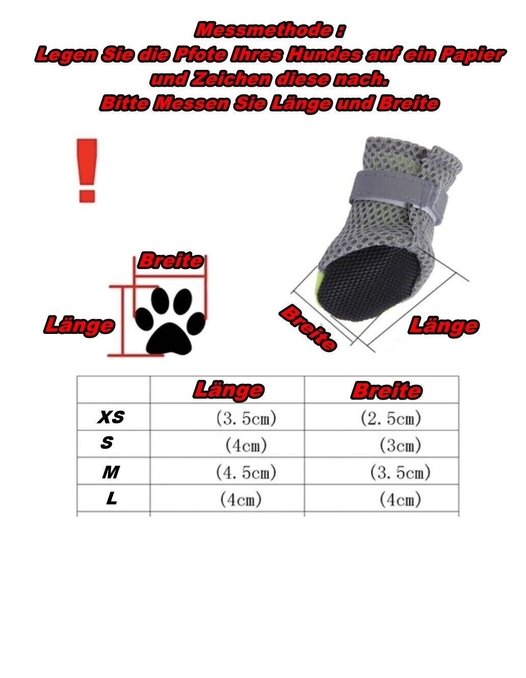 2 Paar Hundeschuhe Pfoten Schutz Schuhe für Hunde Regenschutz Schnee Winterschuhe