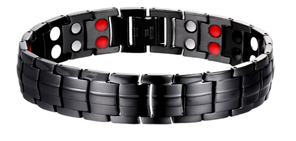 Herren Armband Magnetarmband Magnetfeld Silber Schwarz Gold