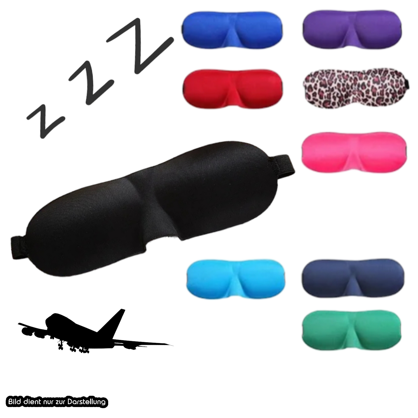2x 3D Schlafmaske Schlafbrille Augenmaske Reise Maske Augenbinde Schlafbrille DE