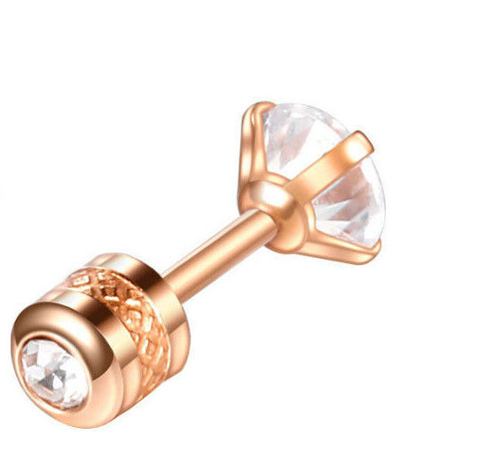 Damen Herren Ohrringe Ohrstecker Lobe Zirkonia Edelstahl