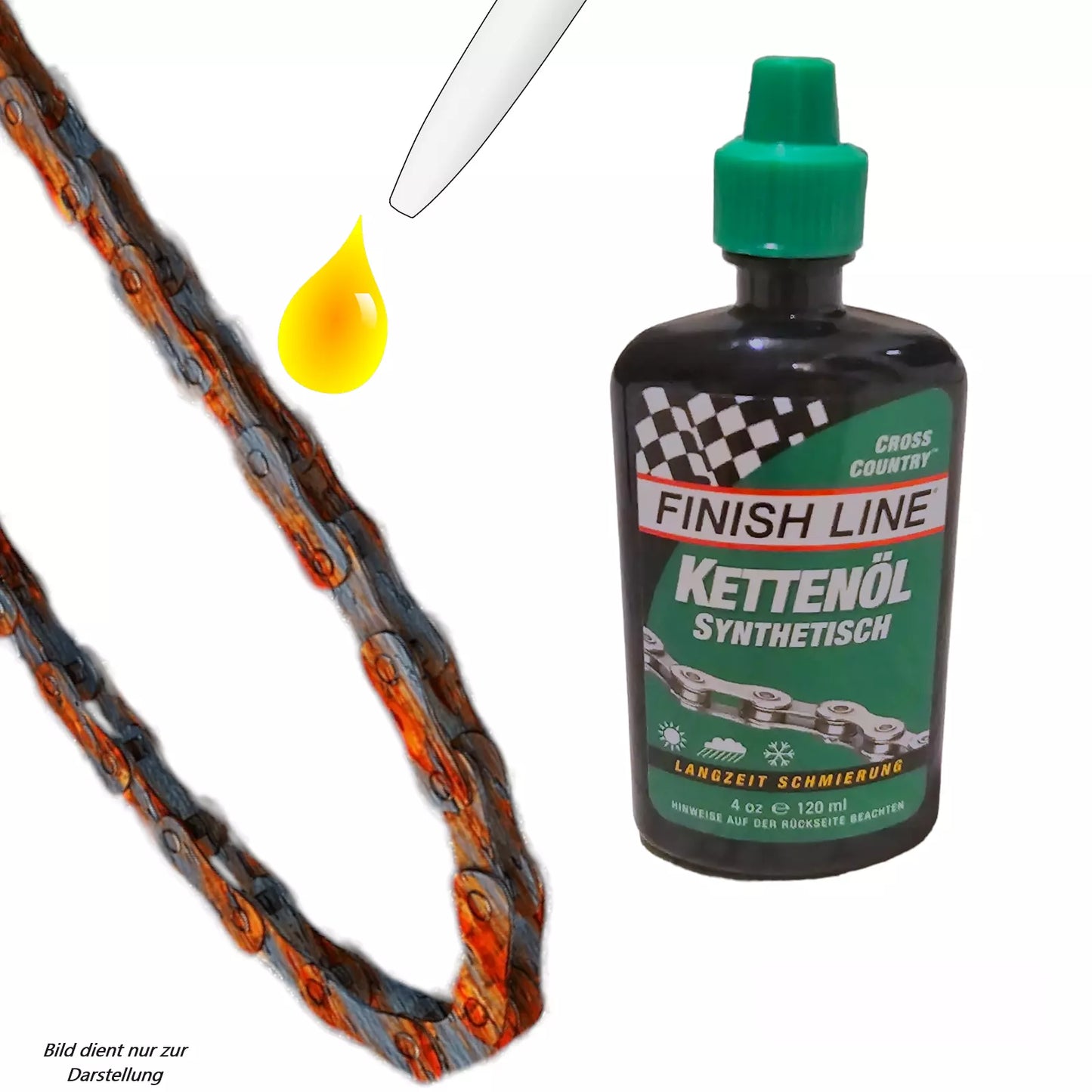 Kettenöl Finish Line Cross-Country Wet Fahrrad MTB E bike Regen syntetisch 60ml