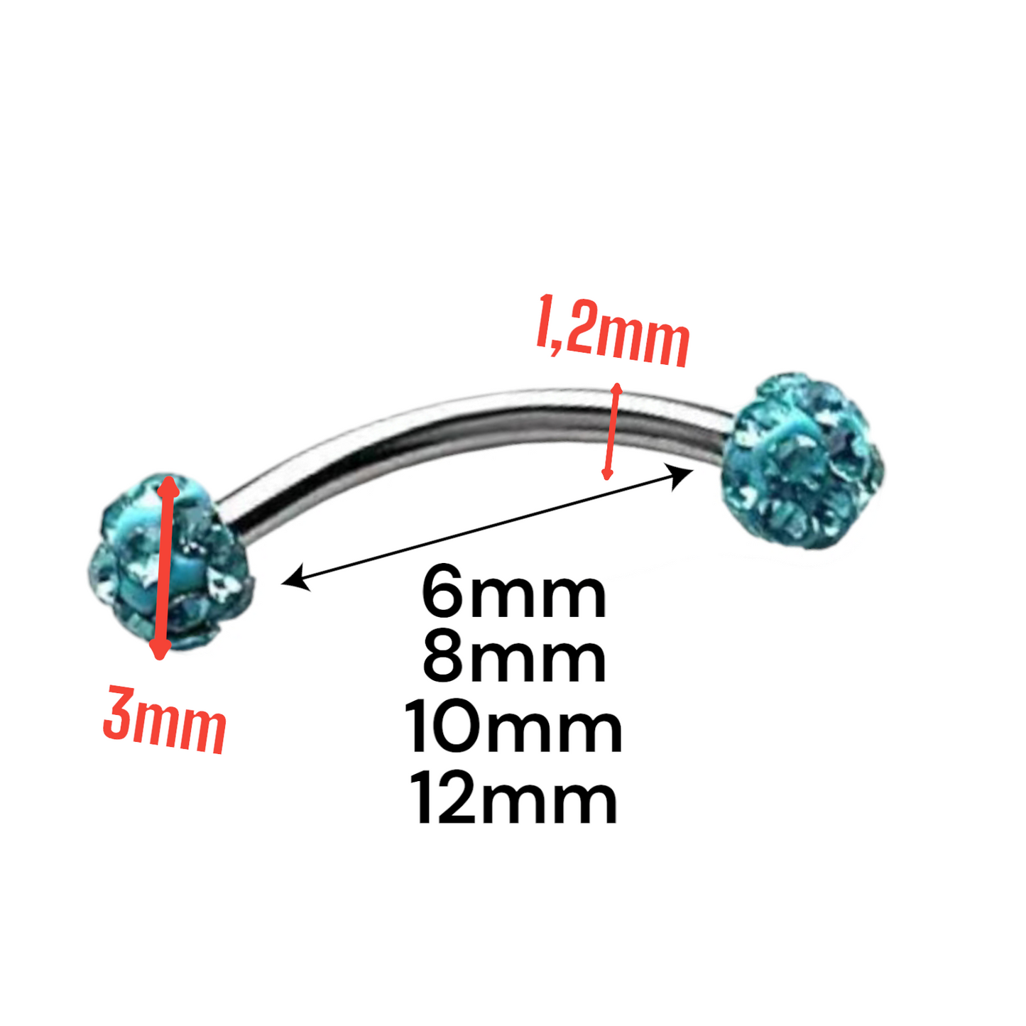 3 Stück Banane Piercing Bananabell Bauchnabel Brust Augenbrauen Piercing