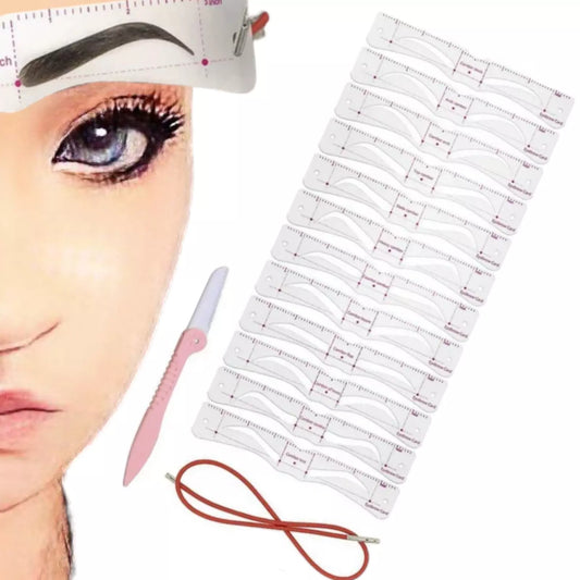 24 Teiliges Augenbrauen Schablone Set Augenbrauenrasierer Schablonen Band