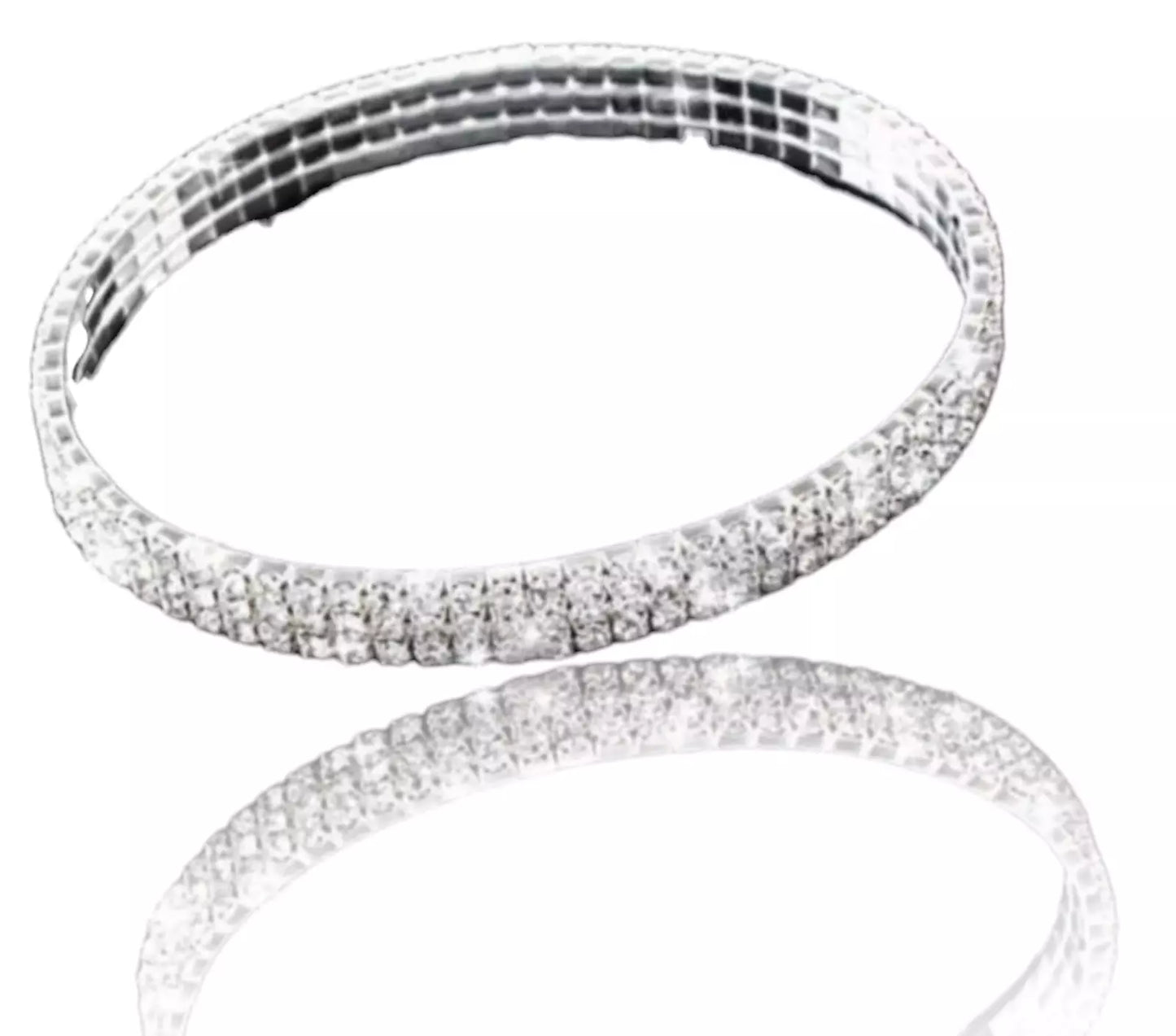 Fußkette mit Strass Glänzend Silber Breit Mäßen
