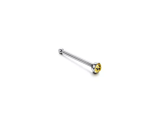 Nasen Piercing Stecker gerade mit Kristall Nose stud Nasenstecker Chirurgenstahl 0,8mm
