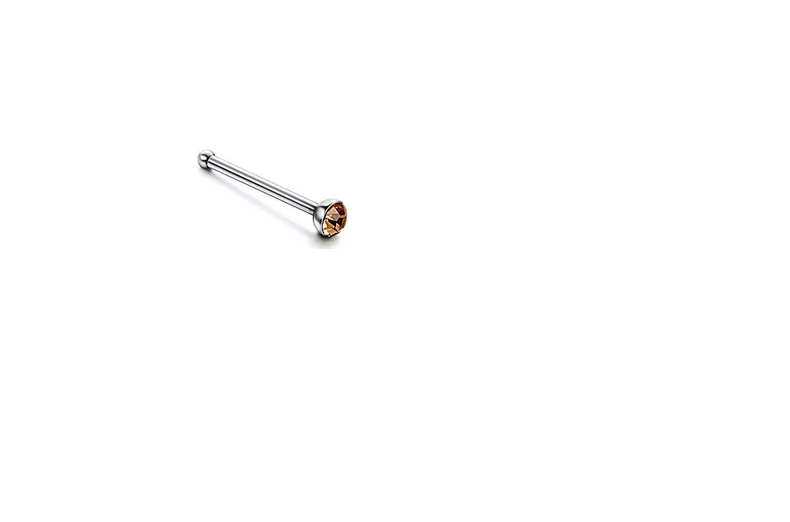 Nasen Piercing Stecker gerade mit Kristall Nose stud Nasenstecker Chirurgenstahl 0,8mm