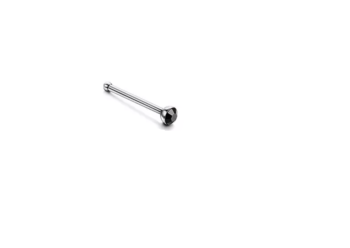 Nasen Piercing Stecker gerade mit Kristall Nose stud Nasenstecker Chirurgenstahl 0,8mm