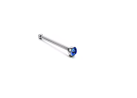 Nasen Piercing Stecker gerade mit Kristall Nose stud Nasenstecker Chirurgenstahl 0,8mm