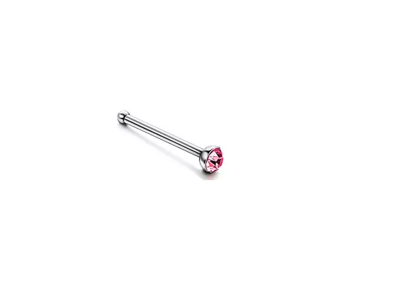 Nasen Piercing Stecker gerade mit Kristall Nose stud Nasenstecker Chirurgenstahl 0,8mm