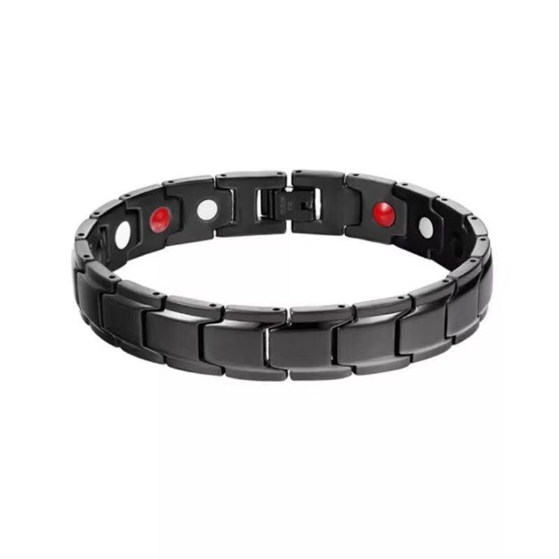 Herren Armband Magnetarmband Magnetfeld Gesnundheit Silber Schwarz