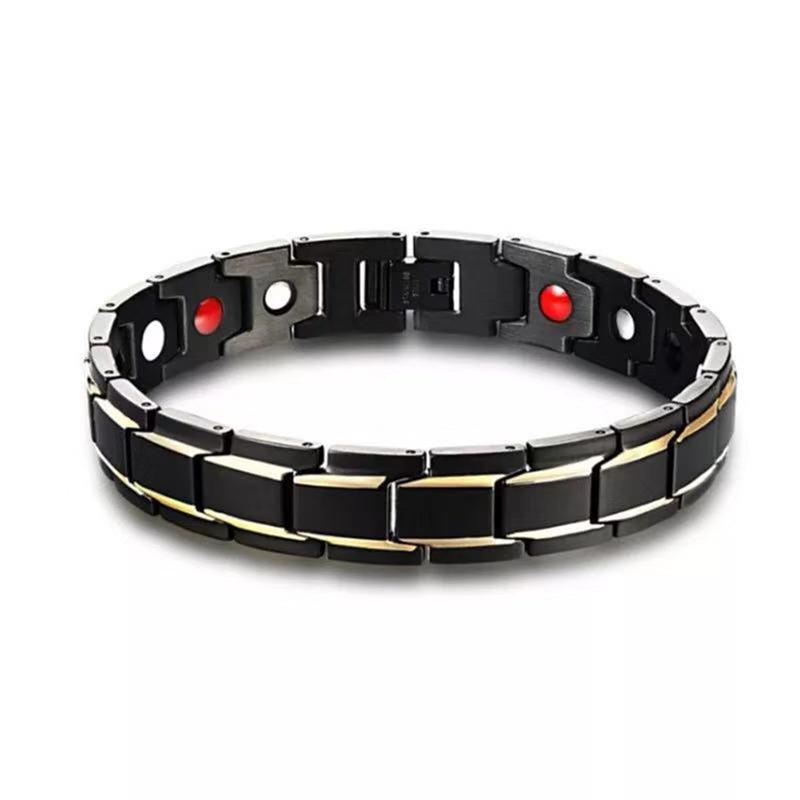 Herren Armband Magnetarmband Magnetfeld Gesnundheit Silber Schwarz