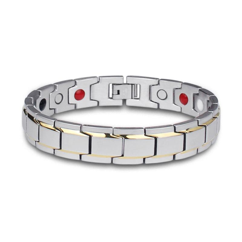 Herren Armband Magnetarmband Magnetfeld Gesnundheit Silber Schwarz