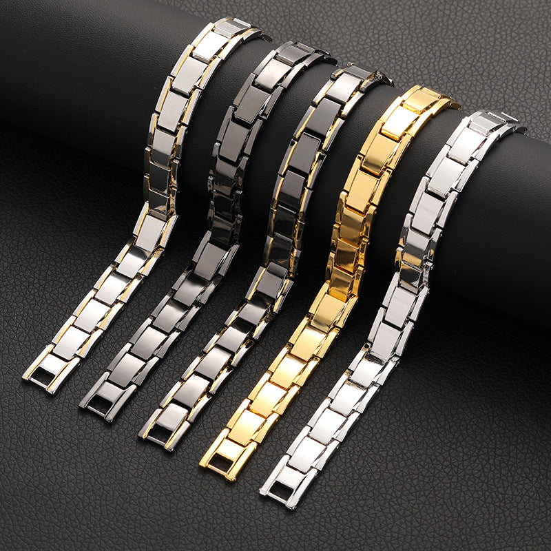 Herren Armband Magnetarmband Magnetfeld Gesnundheit Silber Schwarz