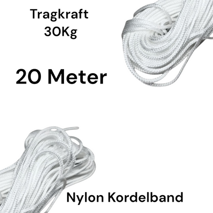 Kordelband in Weiß Universelle Schnur für Camping Elastisch und Reißfest bis 30 kg