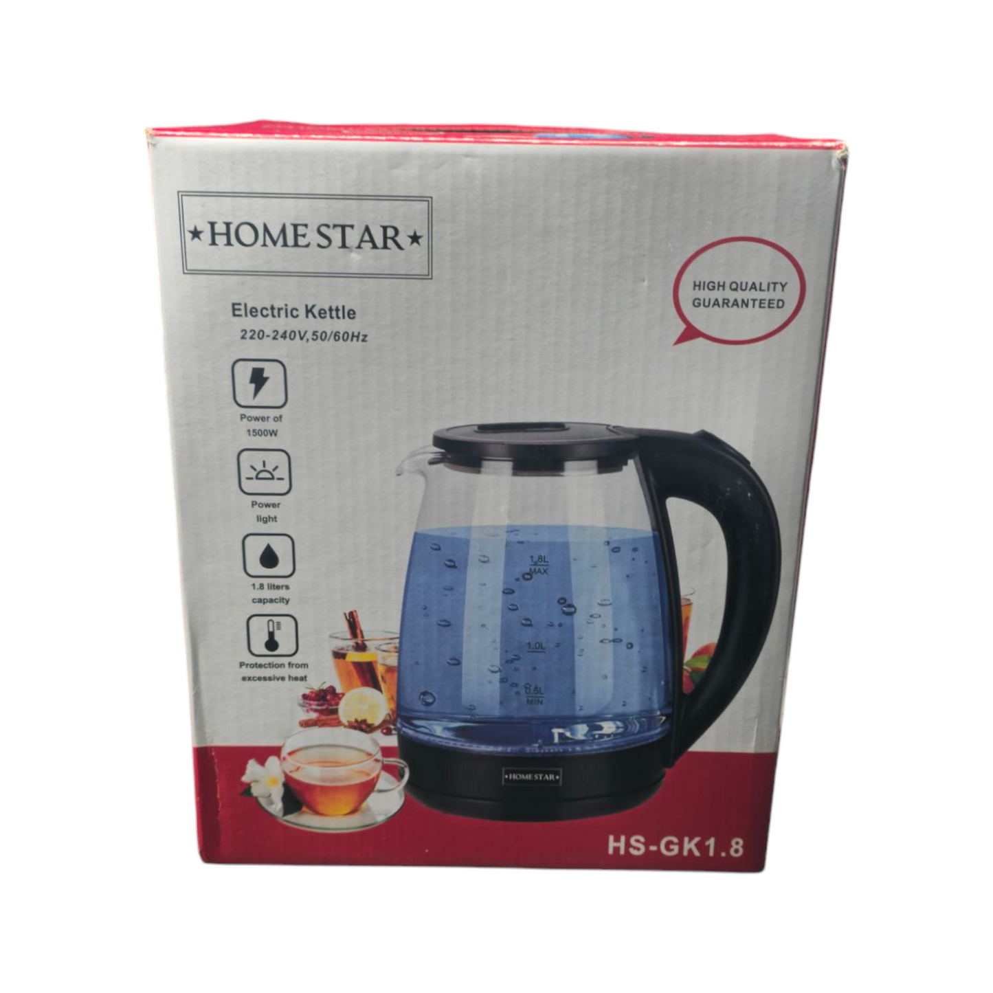 Wasserkocher mit Beleuchtung 1,8l  Glas