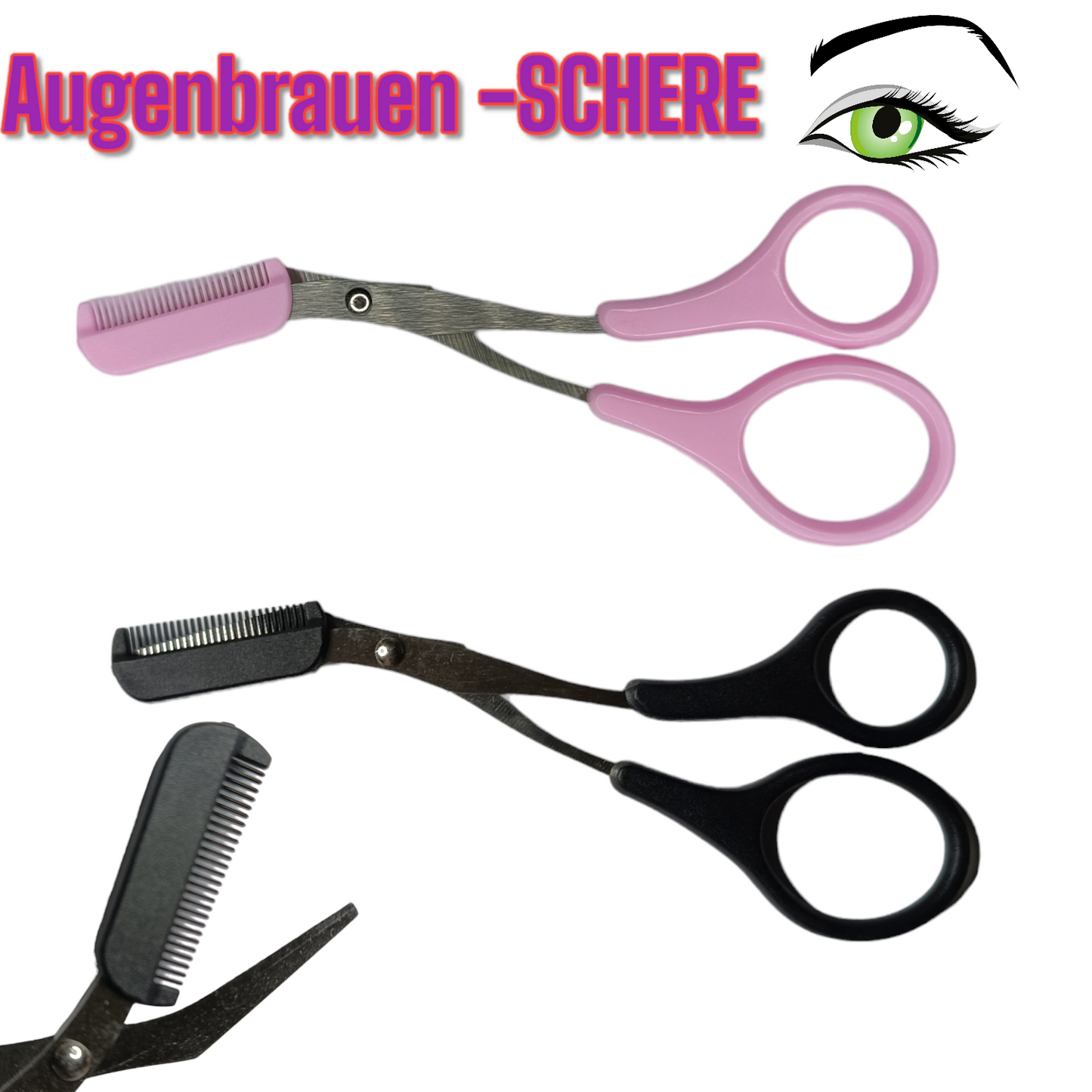 Augenbrauen Trimmer Wimpern Haare Schere Kamm Augenbrauenschere Brauenformer